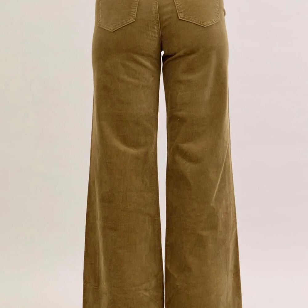 NEW JUDY BLUE HIGH WAISTED RETRO WIDE CORDUROY OLIVE GREEN JEANS SZ 9/29 - Picture 4 of 12